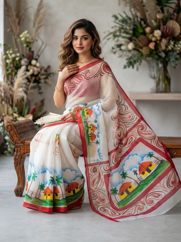 Chitrangini Handpainted Resham Kota Hand Painted Saree