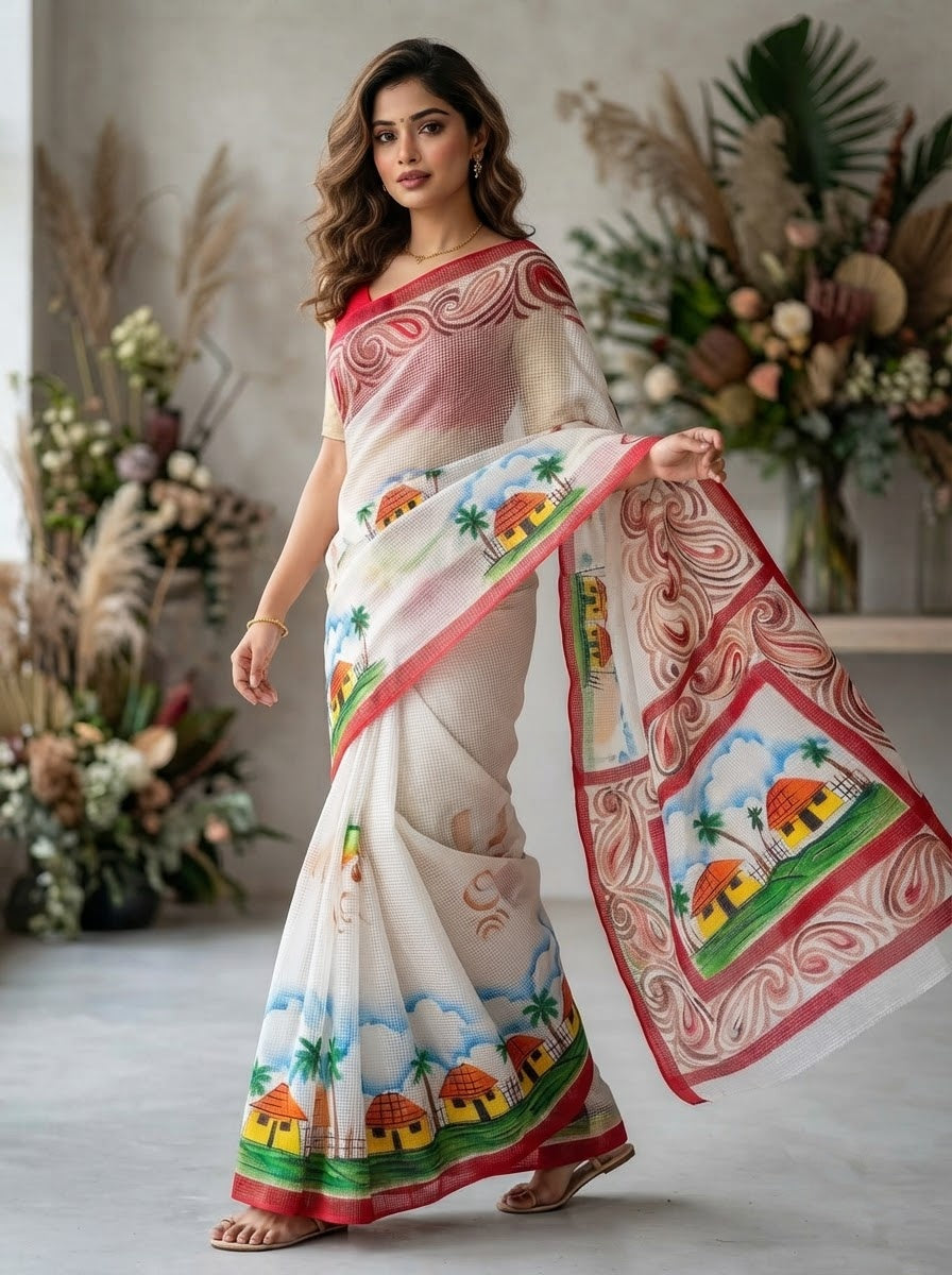 Chitrangini Handpainted Resham Kota Hand Painted Saree