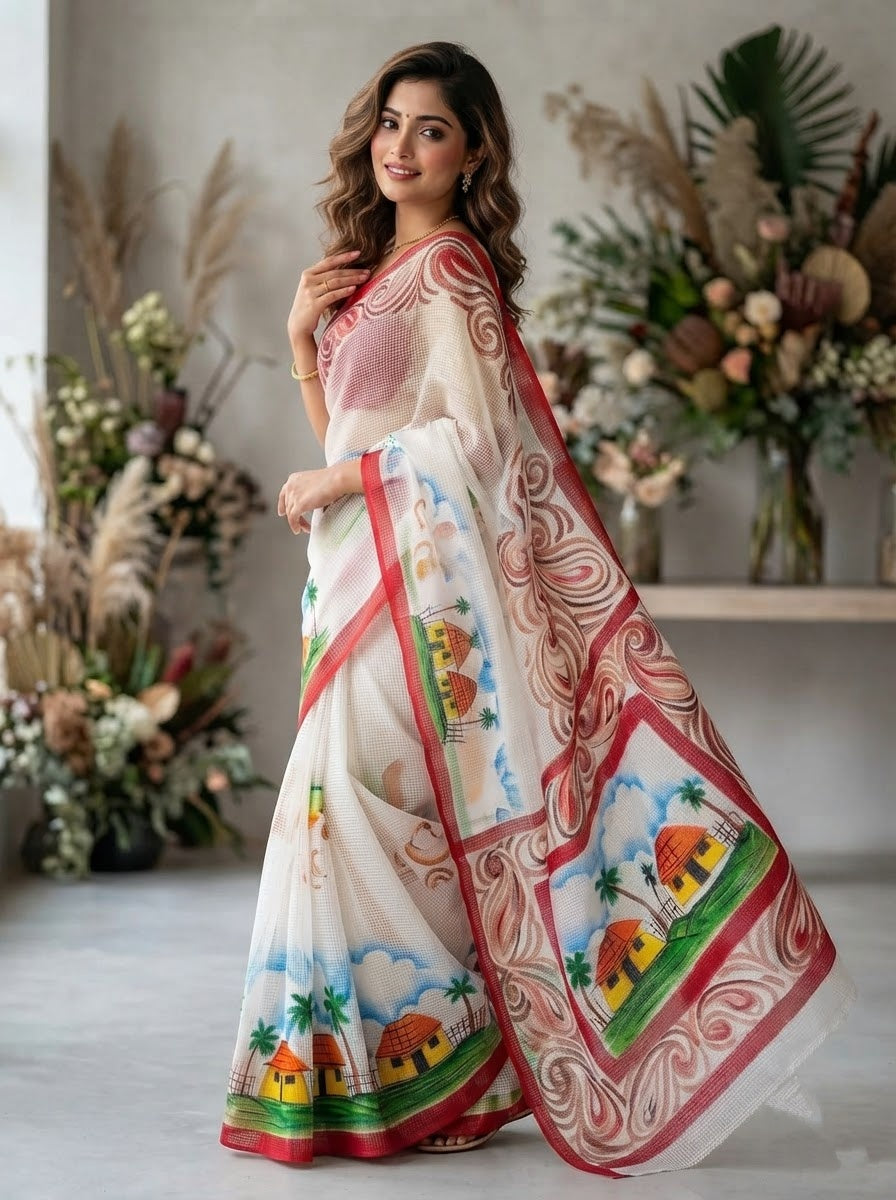 Chitrangini Handpainted Resham Kota Hand Painted Saree