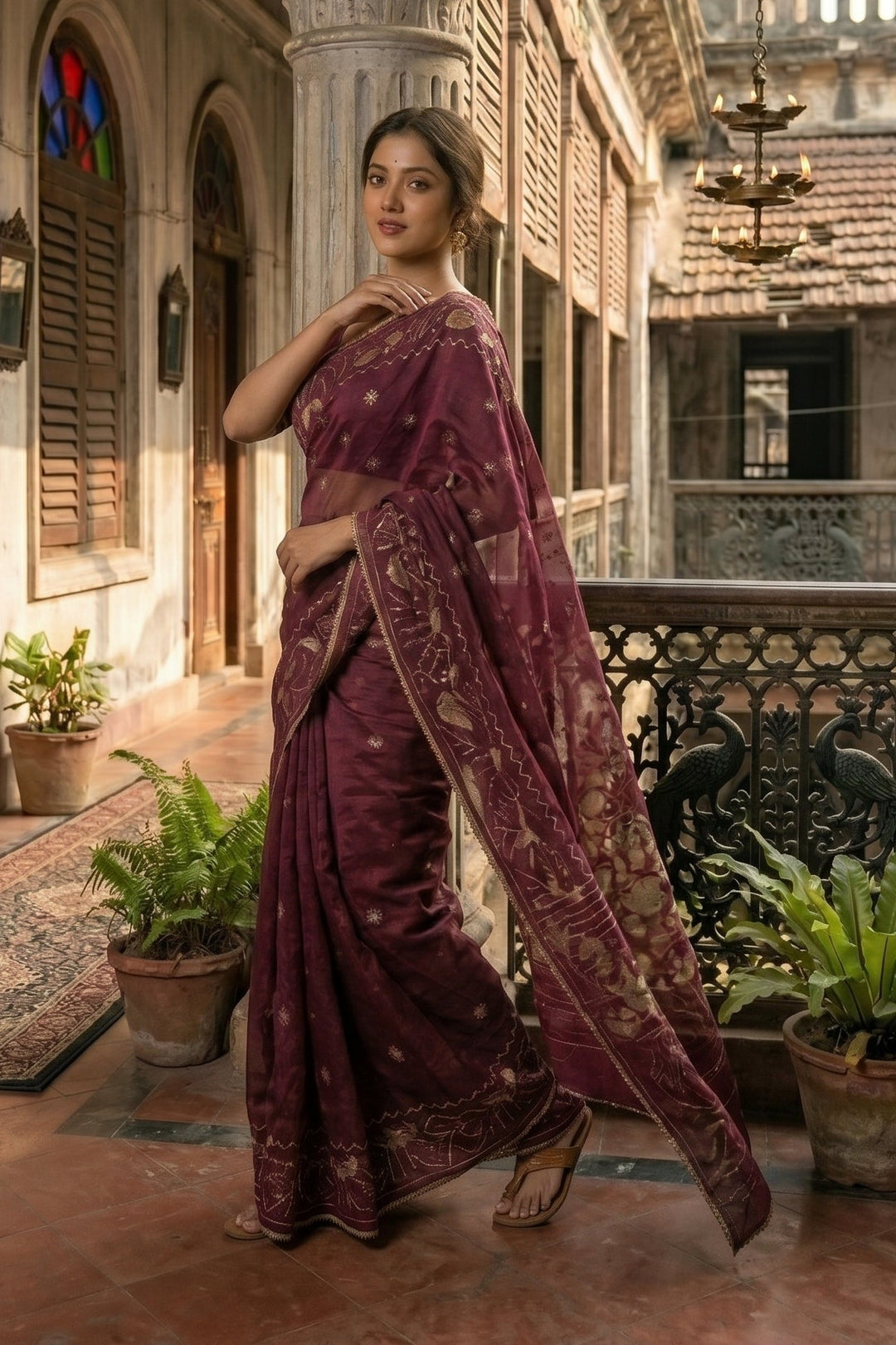 Swarnalekha Dhakai Jamdani Saree