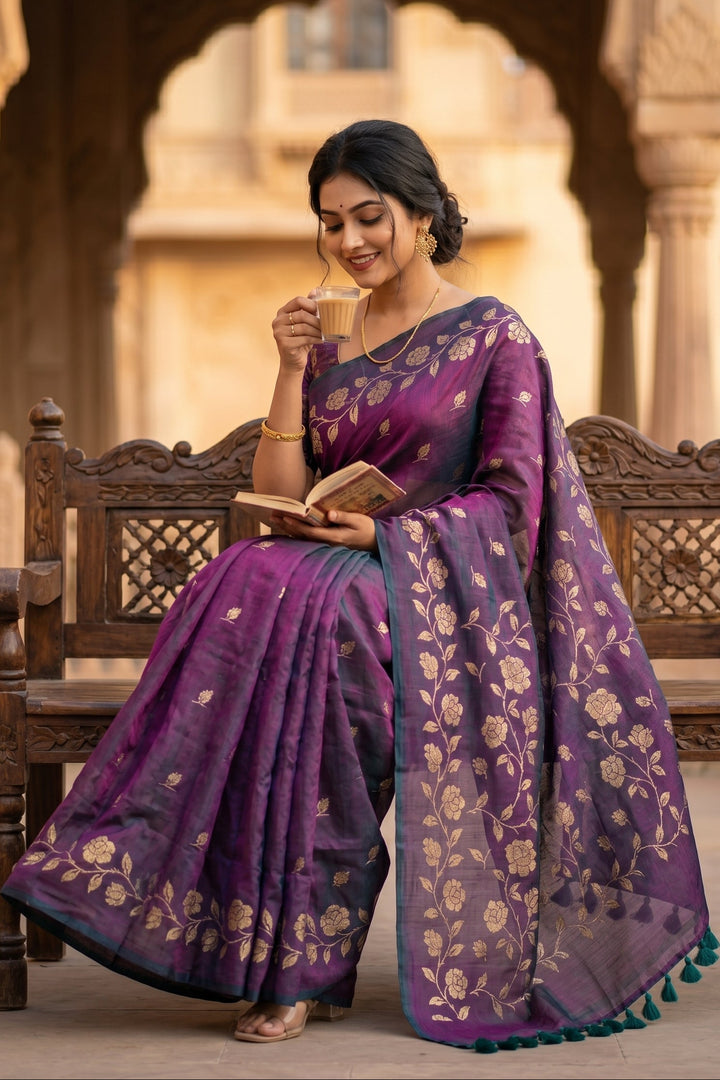 Pushpakunj Pure Mul Cotton Saree
