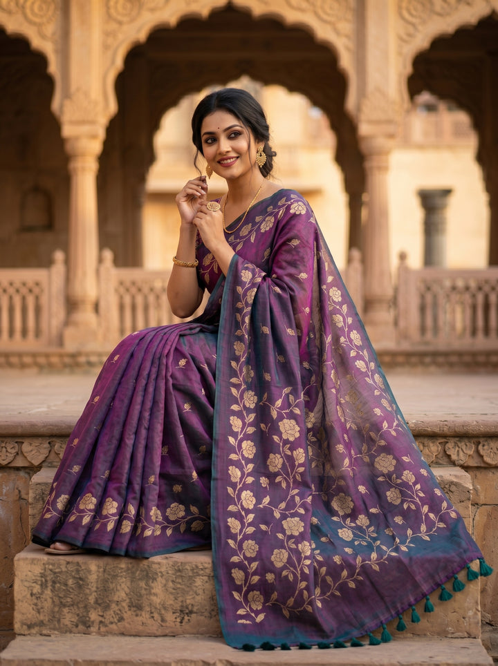 Pushpakunj Pure Mul Cotton Saree