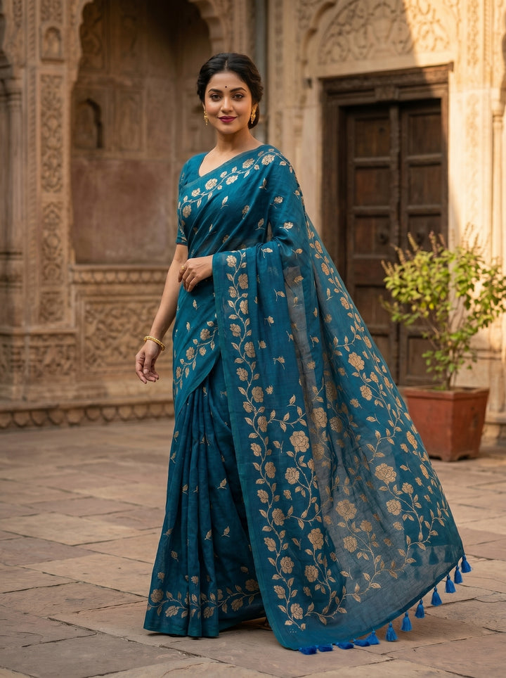 Pushpakunj Pure Mul Cotton Saree