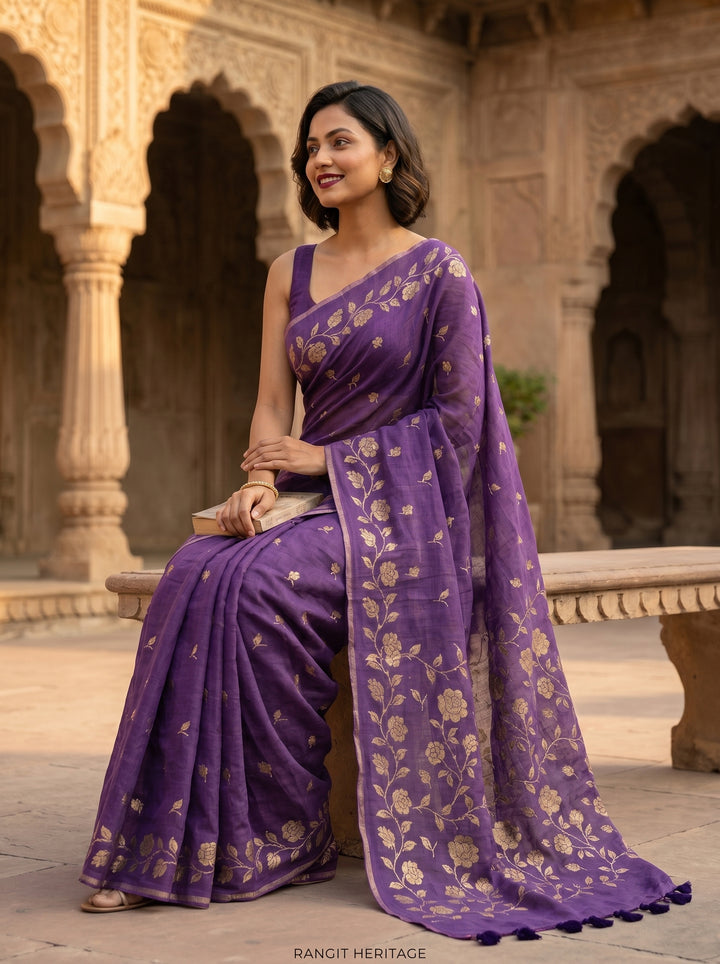 Pushpakunj Pure Mul Cotton Saree