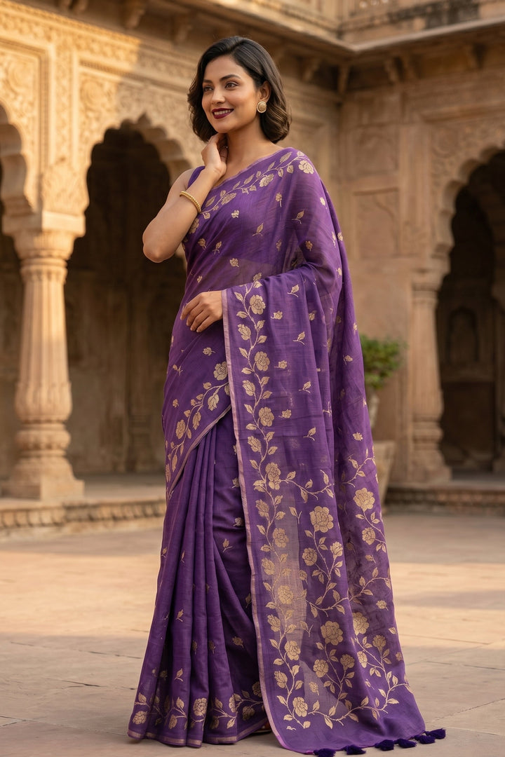 Pushpakunj Pure Mul Cotton Saree