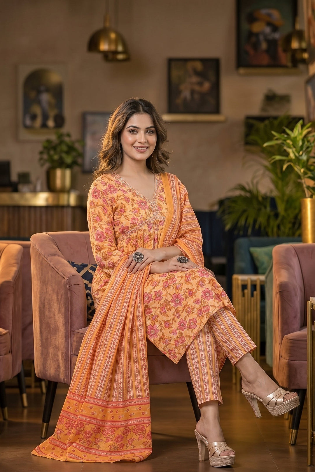 Ethnic Crush - The Jaipuri Kurti Set (Mellow Yellow)