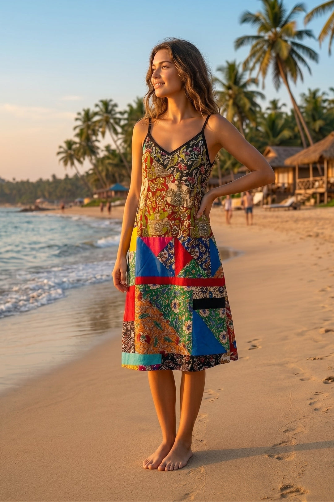 Heritage Hues -Pure Ethnic Collage  Cotton Dress
