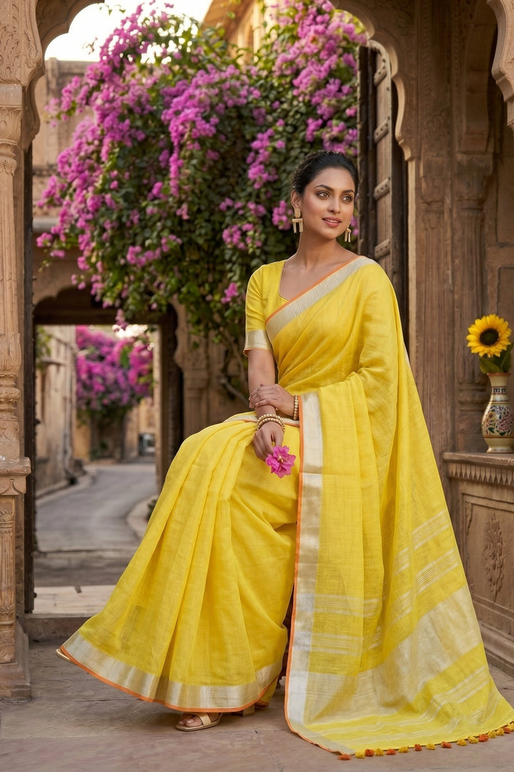 Famous Cotton Linen Saree