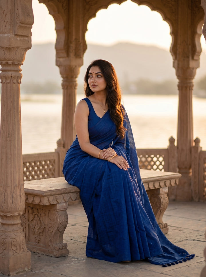 Comfort And Ease- Bengal Khadi Cotton Saree