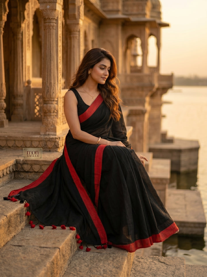Check Style Bengal Khadi Cotton Saree