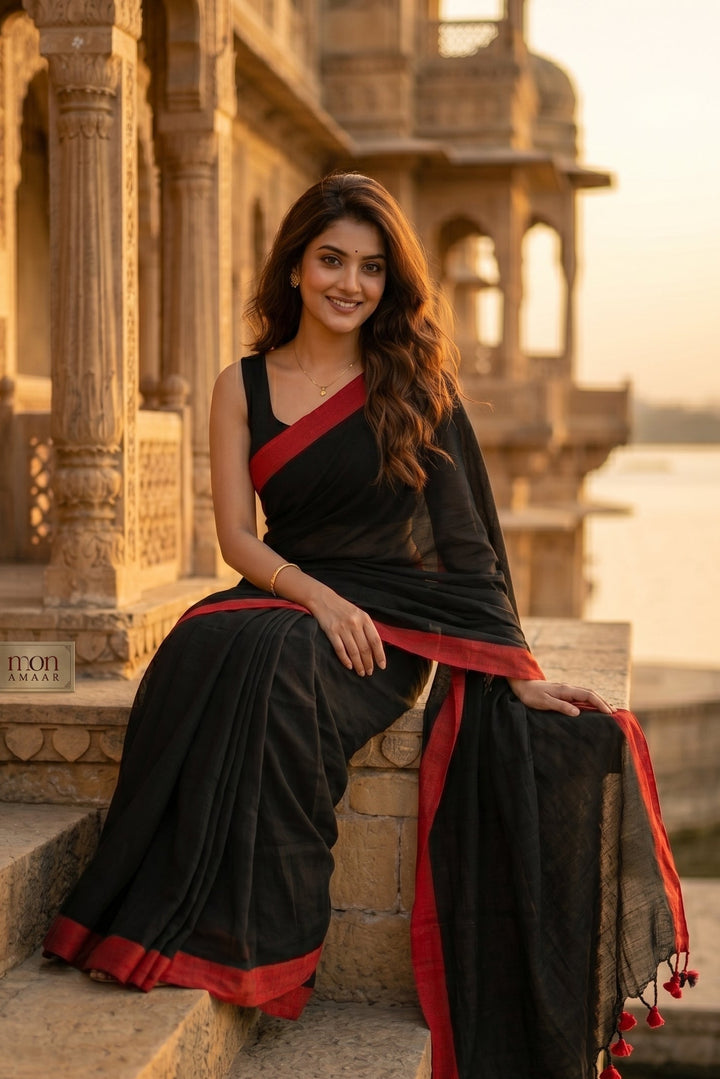 Check Style Bengal Khadi Cotton Saree