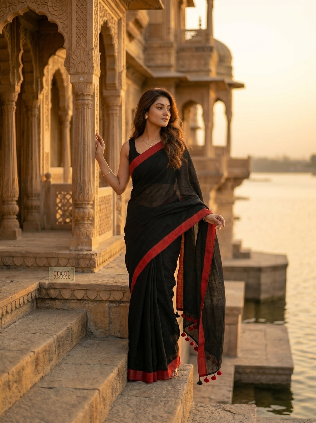 Check Style Bengal Khadi Cotton Saree