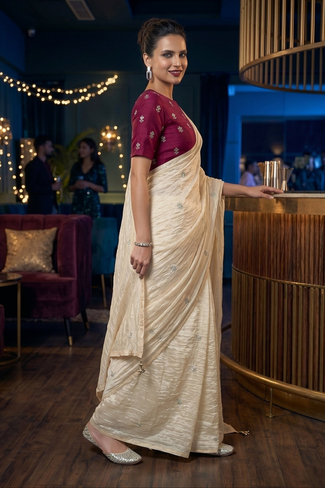 Peacebeam Satin Silk Saree