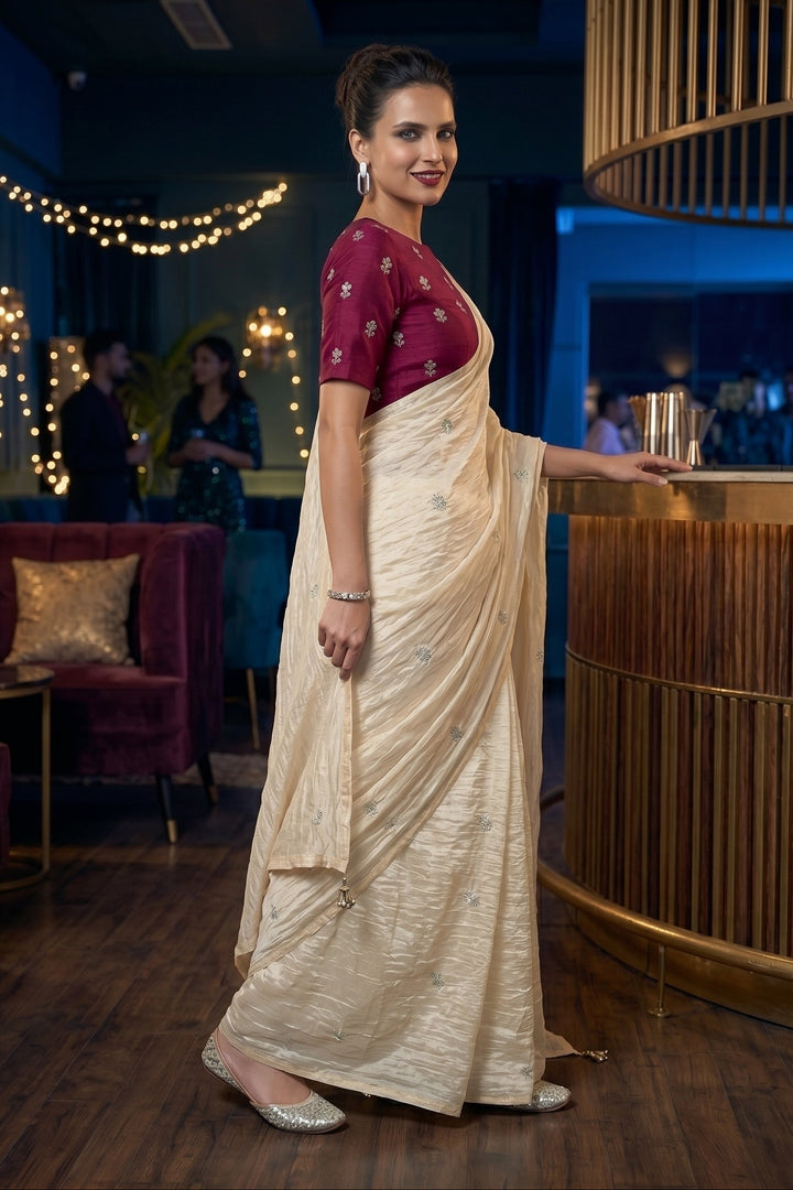 Peacebeam Satin Silk Saree