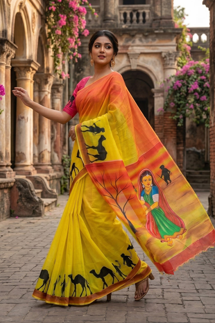 Transformation Hand Painted Kota Saree