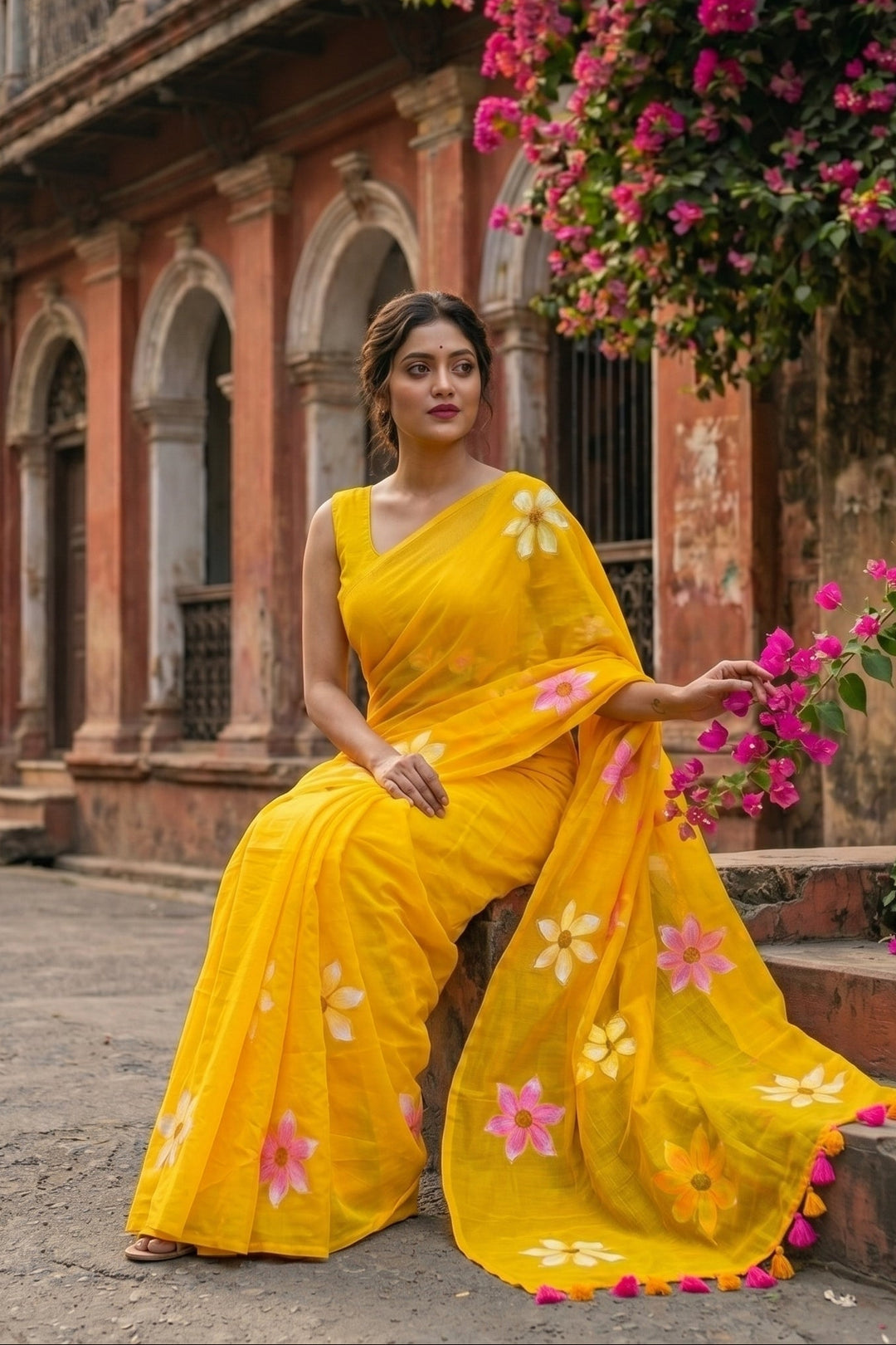Kanak Pushpo Mul Cotton Saree
