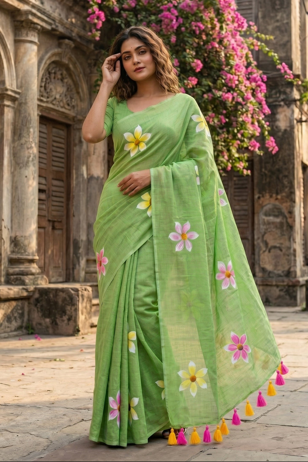 Kanak Pushpo Mul Cotton Saree