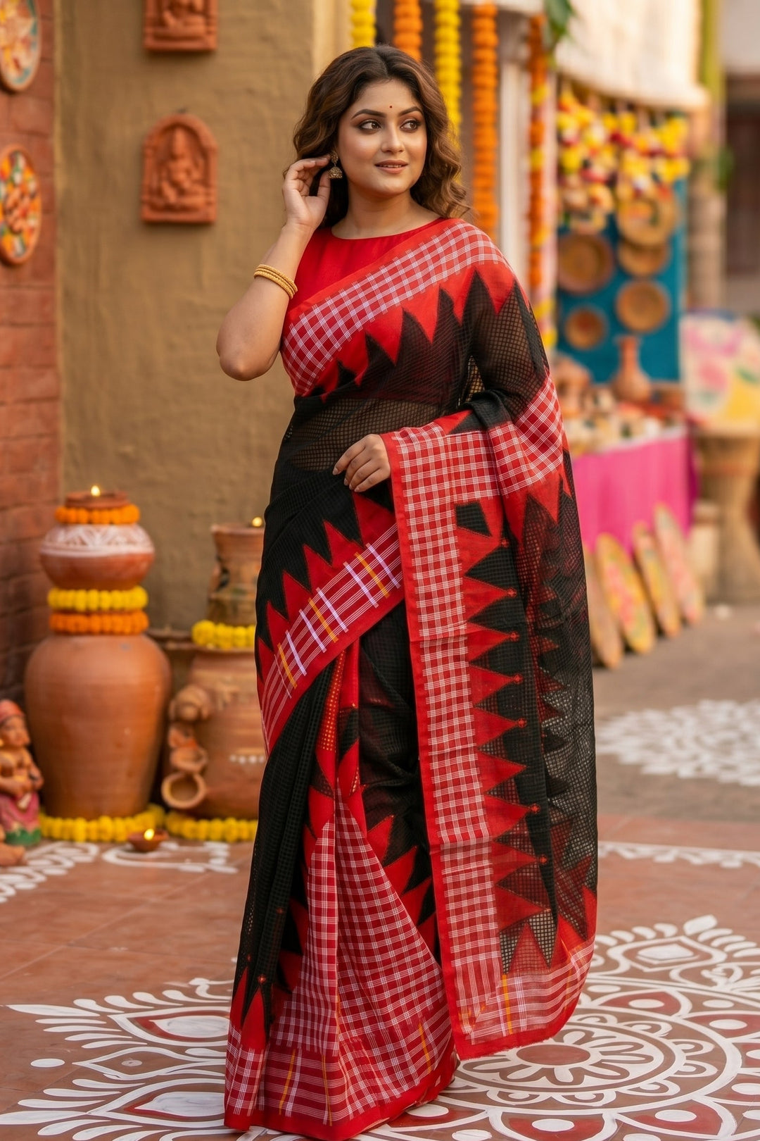 LokKatha Nakshi Temple Saree