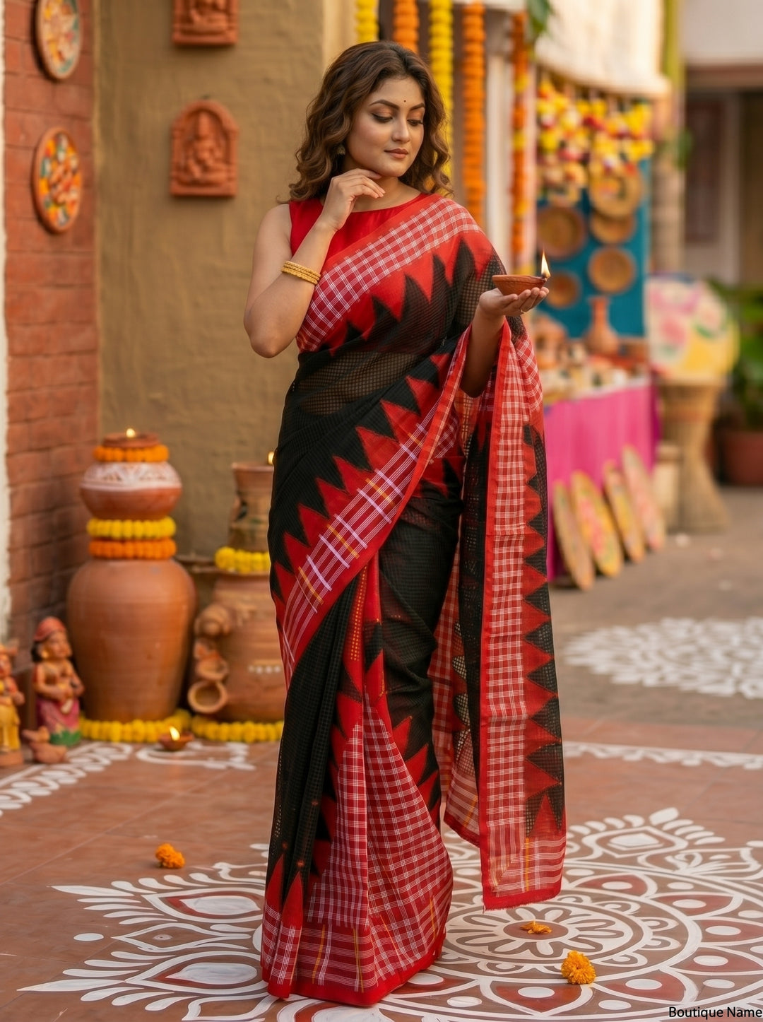 LokKatha Nakshi Temple Saree