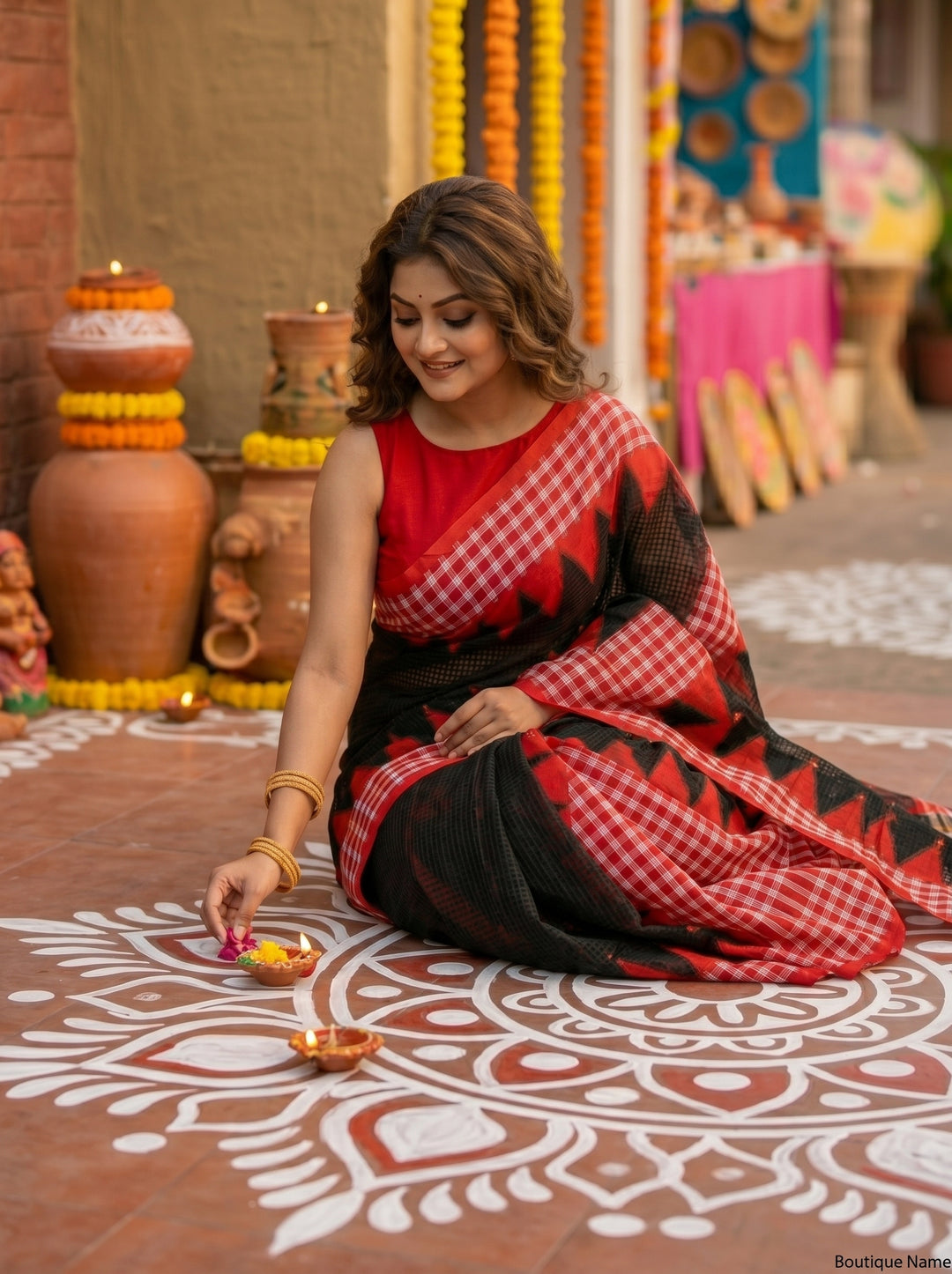 LokKatha Nakshi Temple Saree