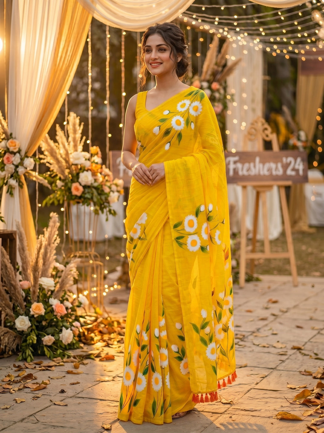 The perfect fresher's party  Mul Cotton Saree