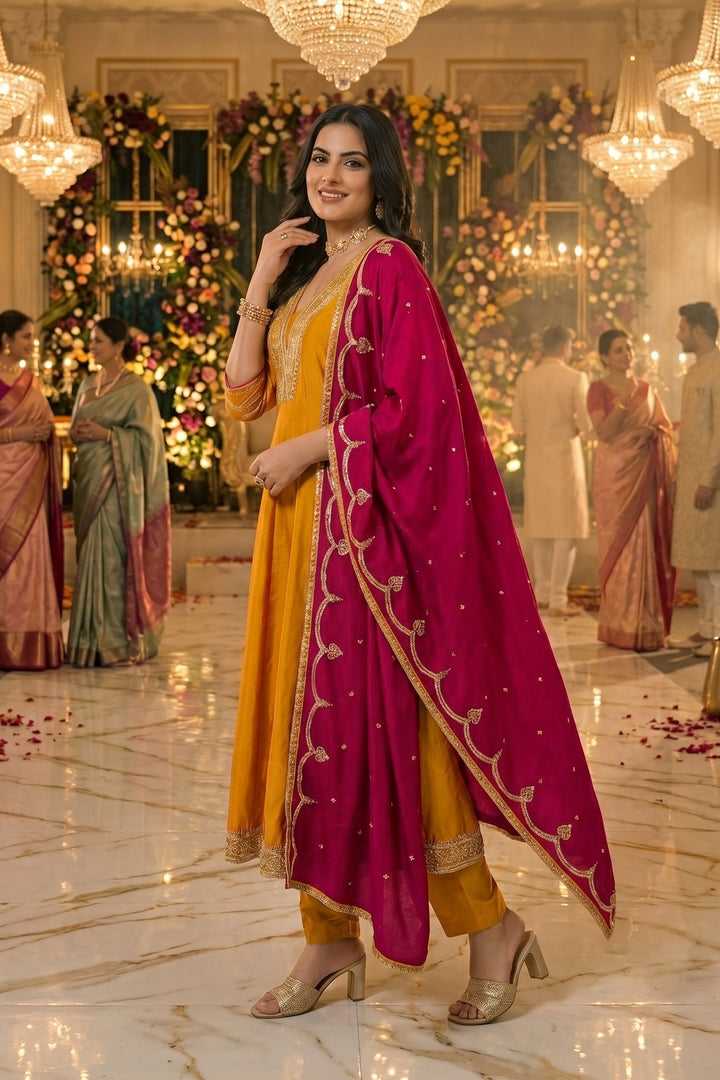 Great For Festive Vichhitra Silk Kurti Set
