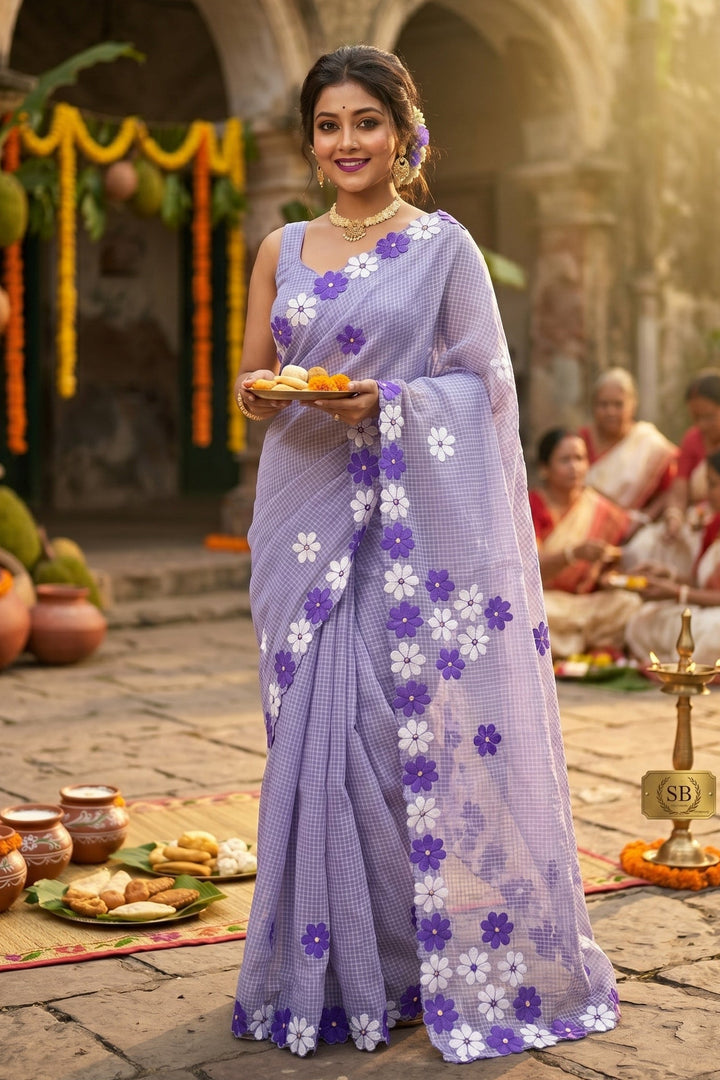 Surobhilata Reshom Kota Applique Saree