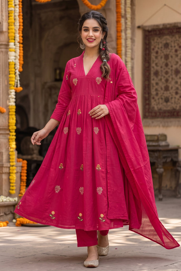 Orchid Glory Designer Cotton Kurti Set