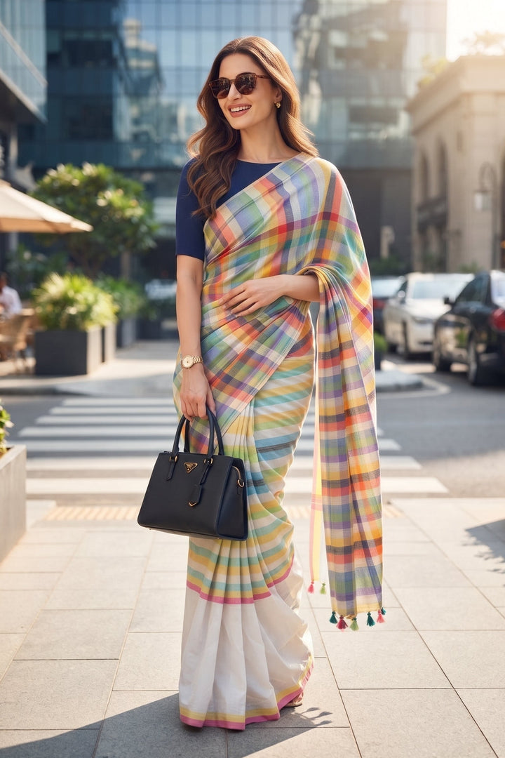 Saptaranga Khadi Cotton Saree