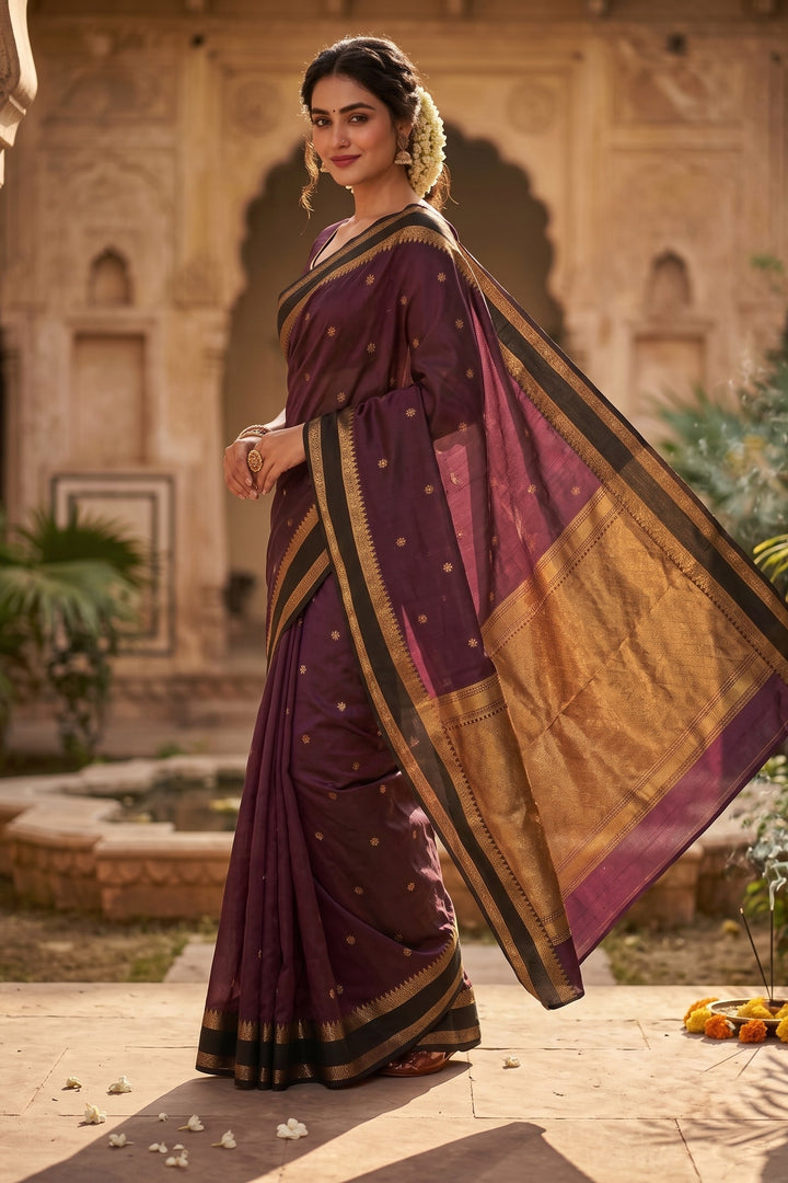 Starlit Romance Designer Katan Silk Saree