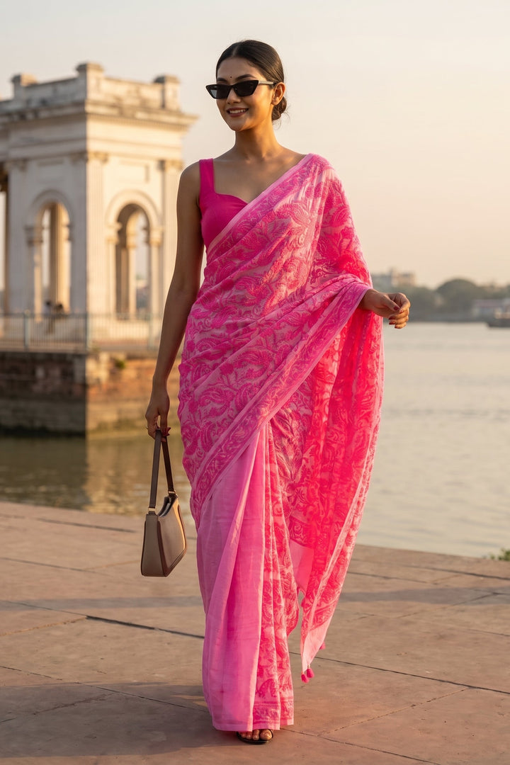 Petals & Paisley Mul Cotton Saree