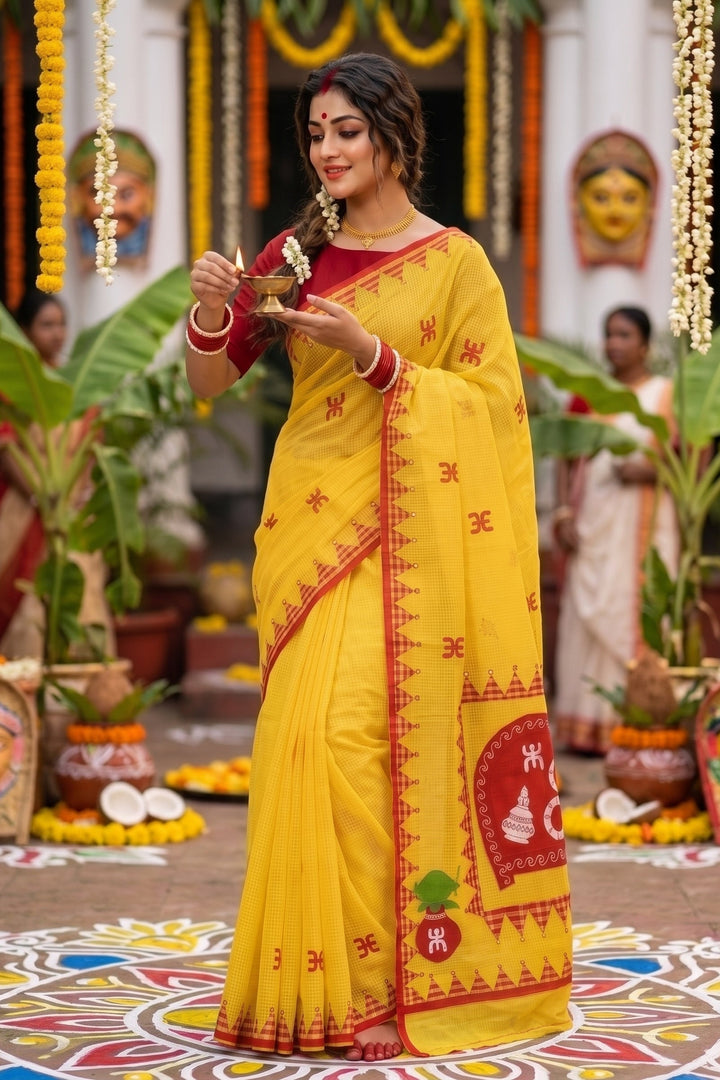 Shubhanjali Kota Applique Saree