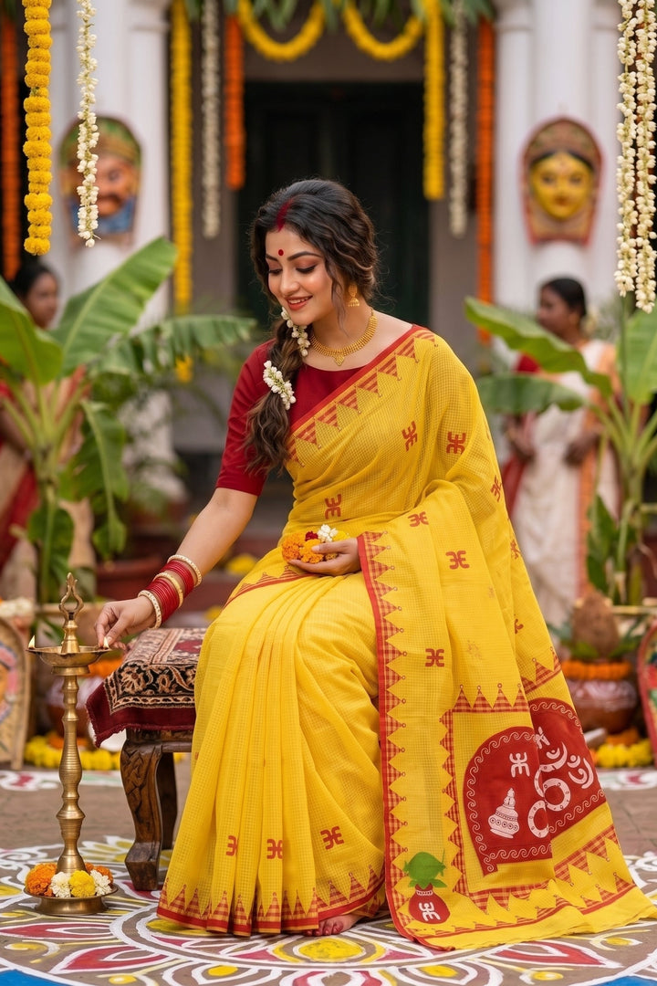 Shubhanjali Kota Applique Saree