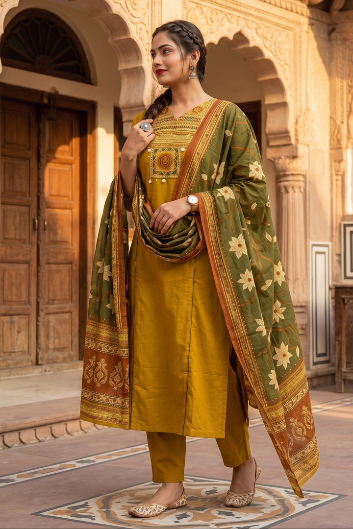 Twist And Turn Cotton Kurti Set