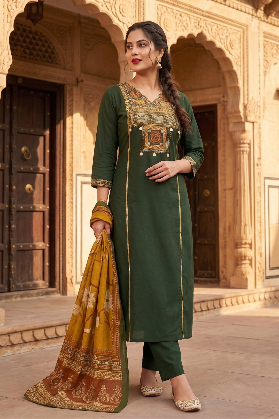 Twist And Turn Cotton Kurti Set
