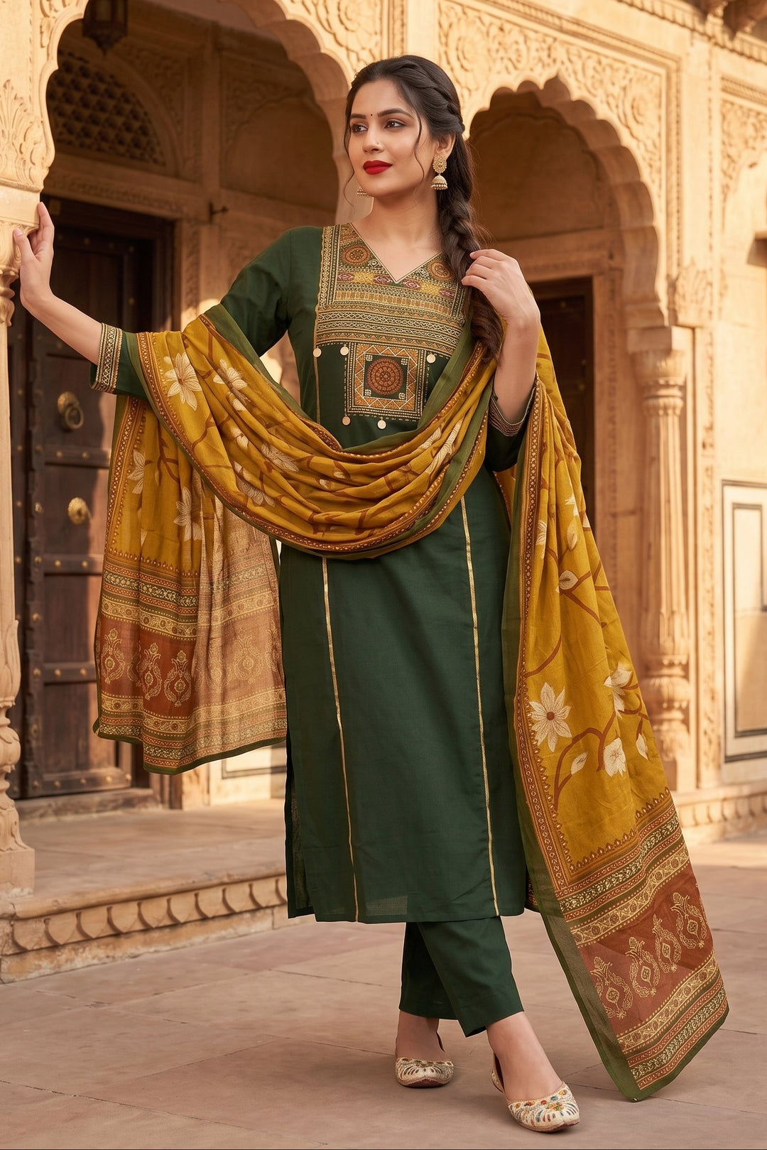 Twist And Turn Cotton Kurti Set