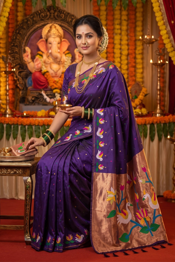 Meherika Khadi Silk Saree With Minakari Zari Border & Designer Zari Pallu