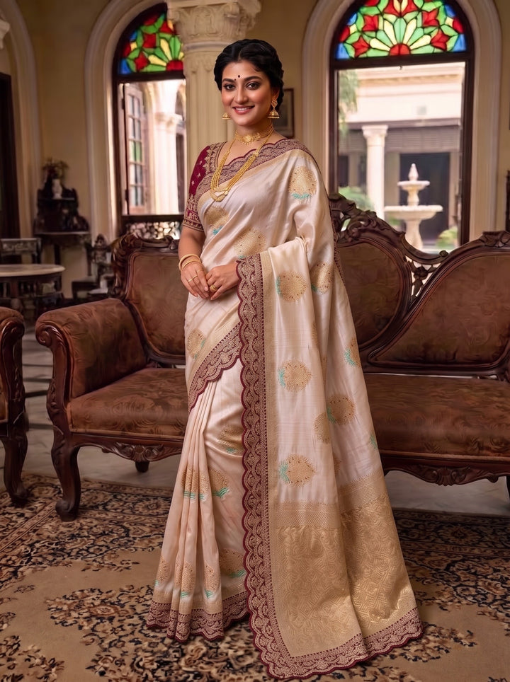 Sophisticated Elegance – Premium Dola Silk (Blended) Saree