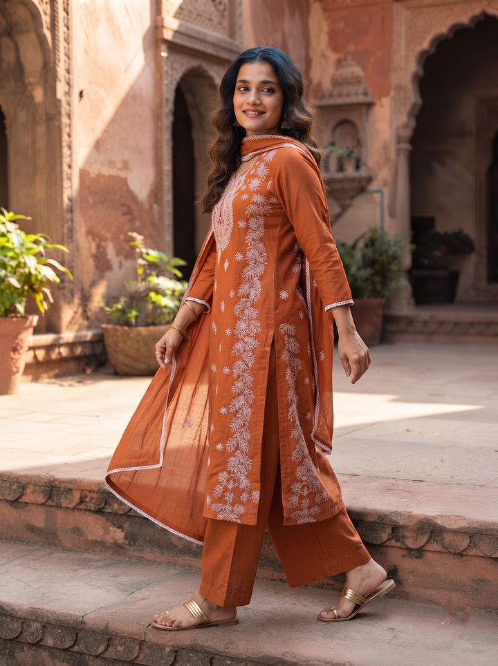 Calista Charm - Embroidered Cotton Kurti Set
