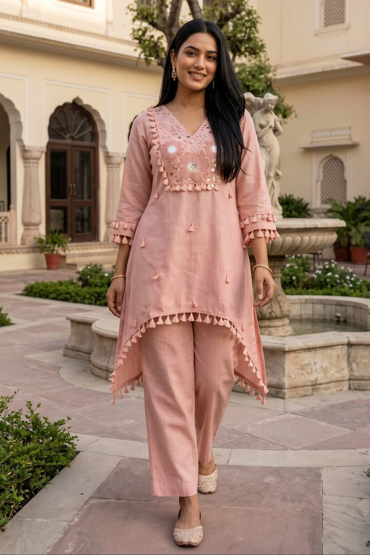 Amora Blush - Embroidered Co-ords Set