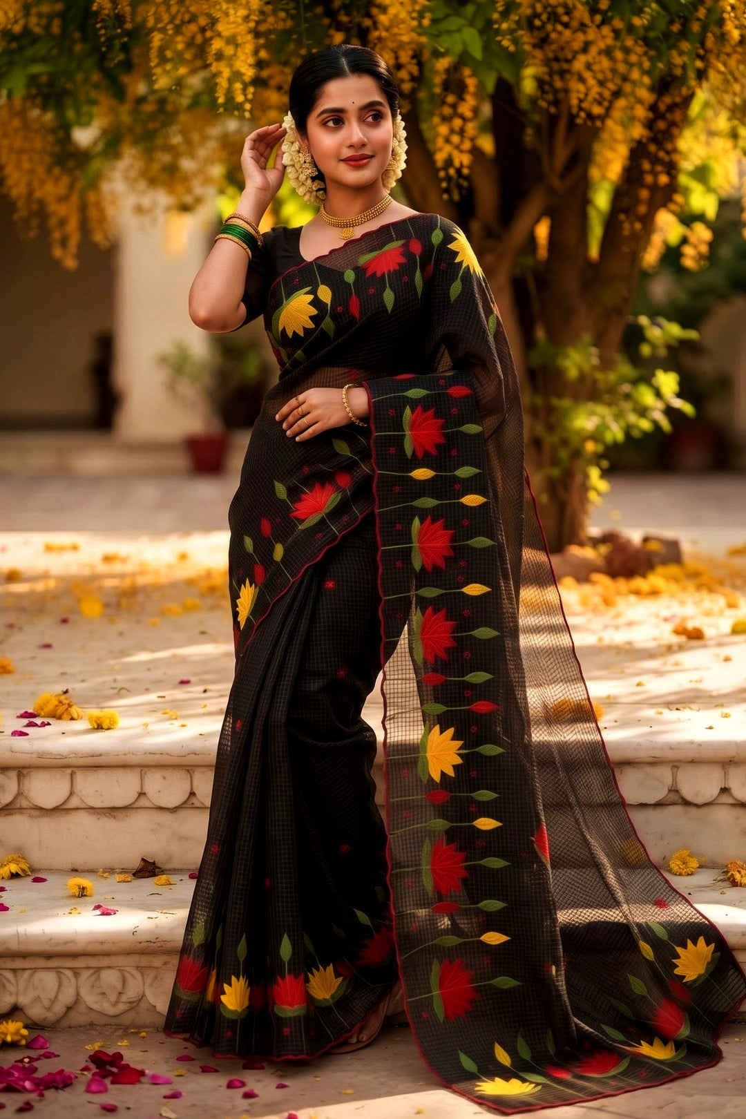 Padyo Pata Kota Applique Saree