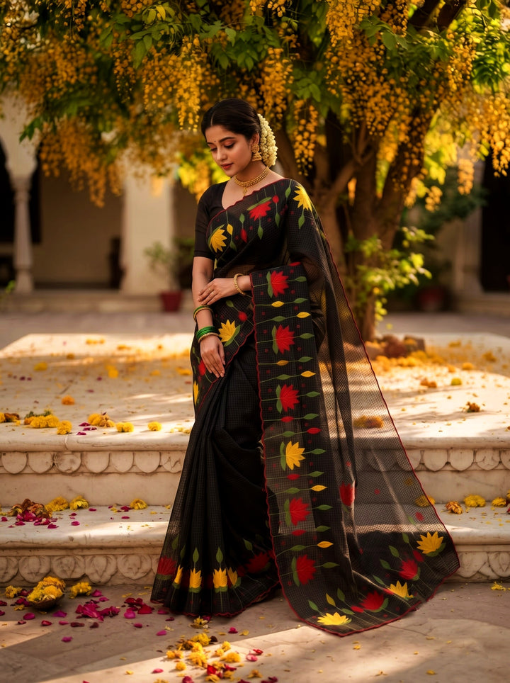 Padyo Pata Kota Applique Saree