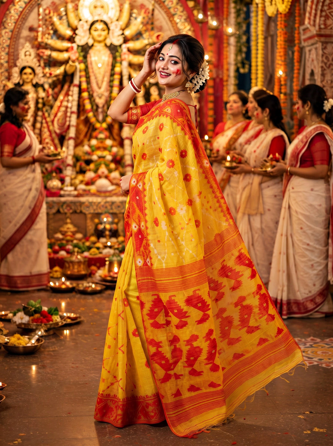 Kumudini | Karat Dhakai Jamdani Saree