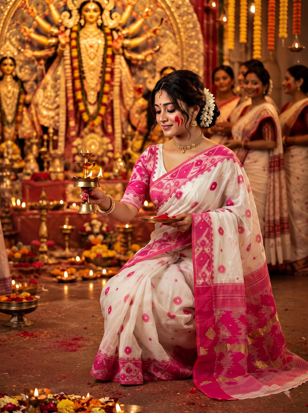 Kumudini | Karat Dhakai Jamdani Saree