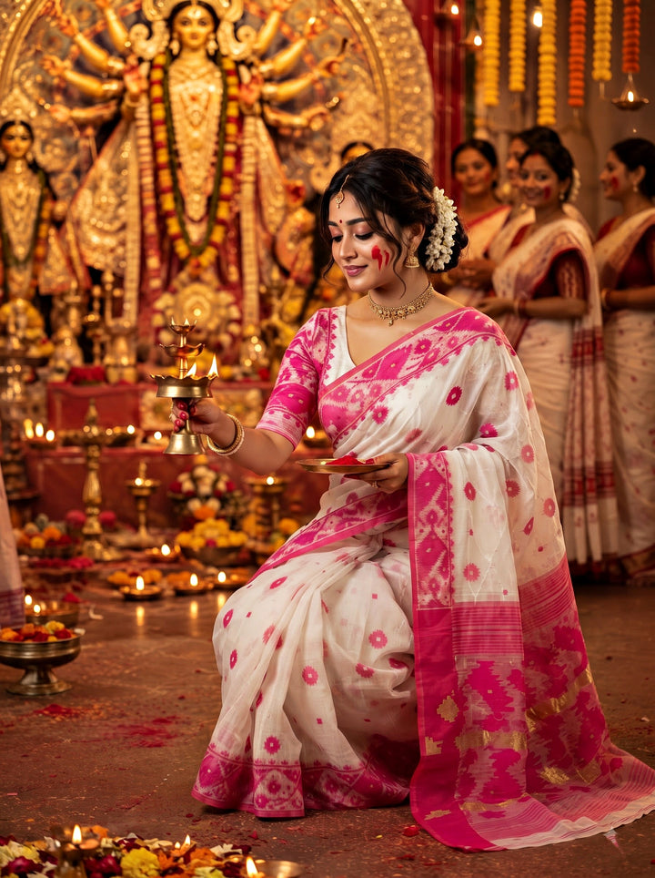 Kumudini | Karat Dhakai Jamdani Saree