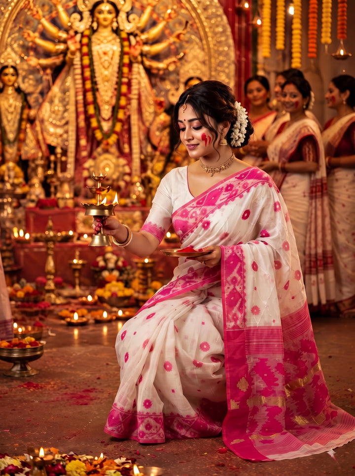 Kumudini | Karat Dhakai Jamdani Saree
