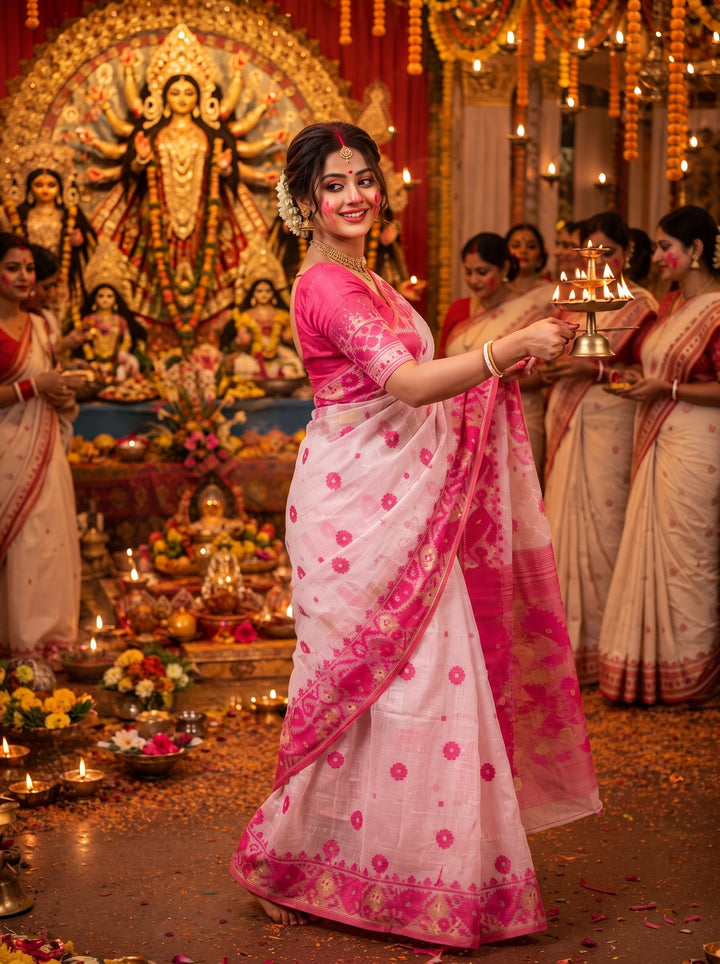 Kumudini | Karat Dhakai Jamdani Saree