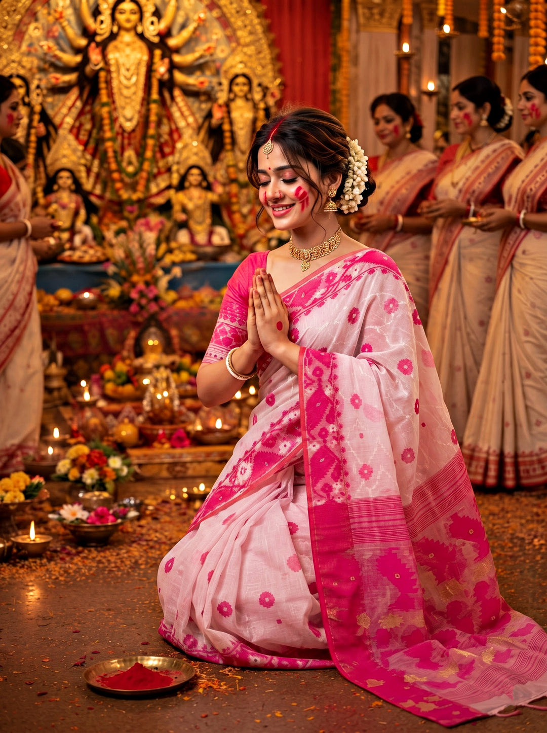 Kumudini | Karat Dhakai Jamdani Saree