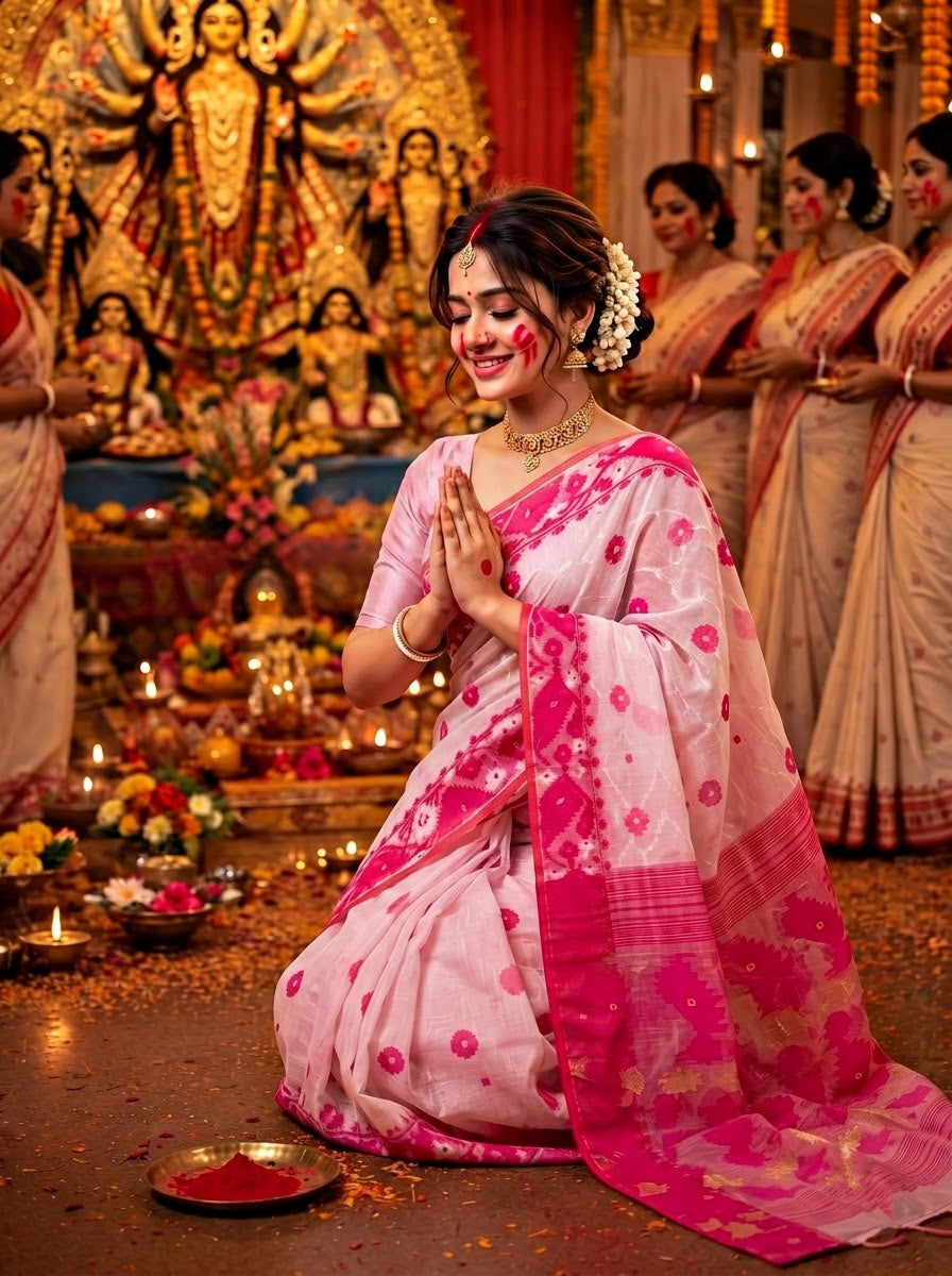 Kumudini | Karat Dhakai Jamdani Saree