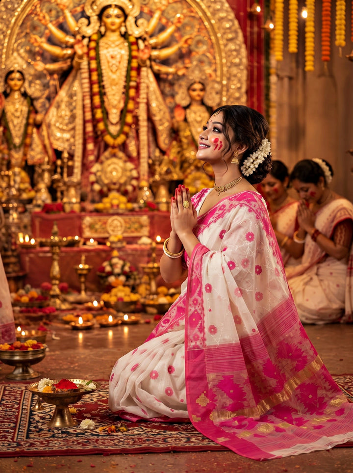 Kumudini | Karat Dhakai Jamdani Saree